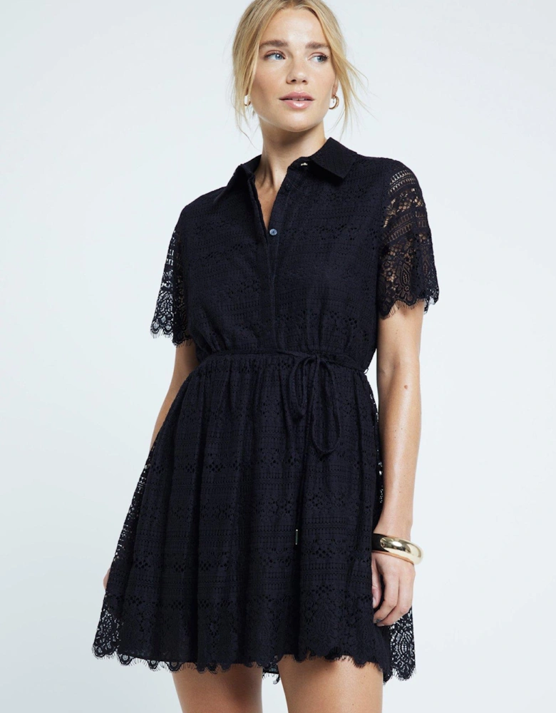 Godet Mini Dress - Black