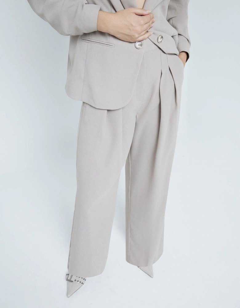 Easy Wide Leg Trouser - Light Beige