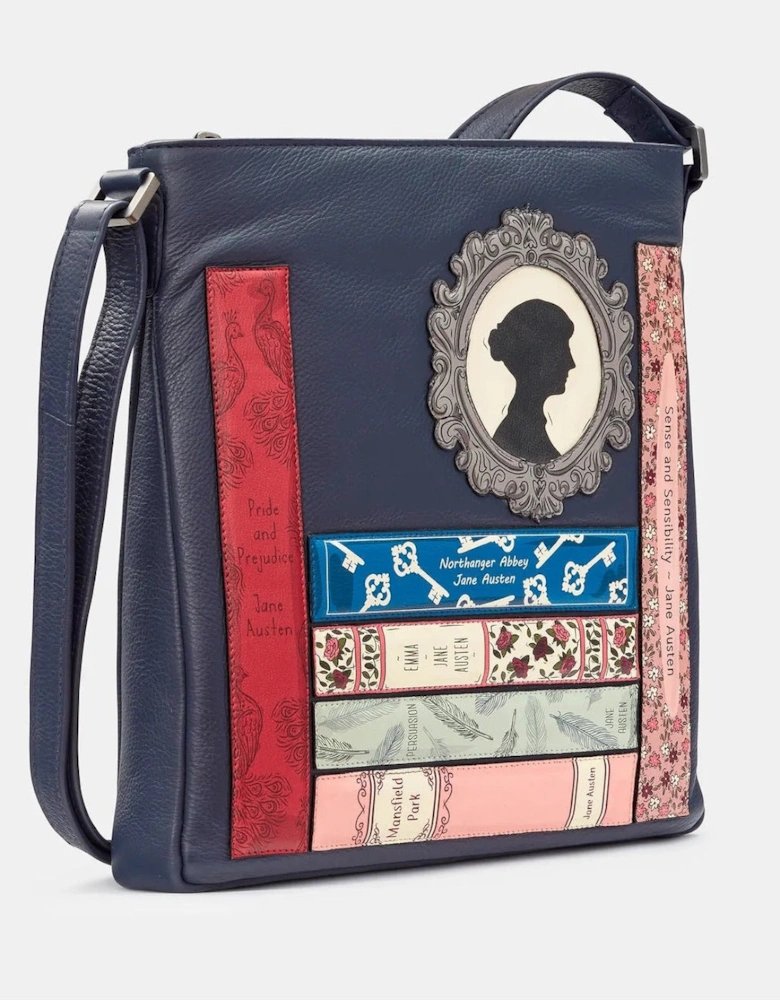 Jane Austen Navy Bookworm Cross Body Bag