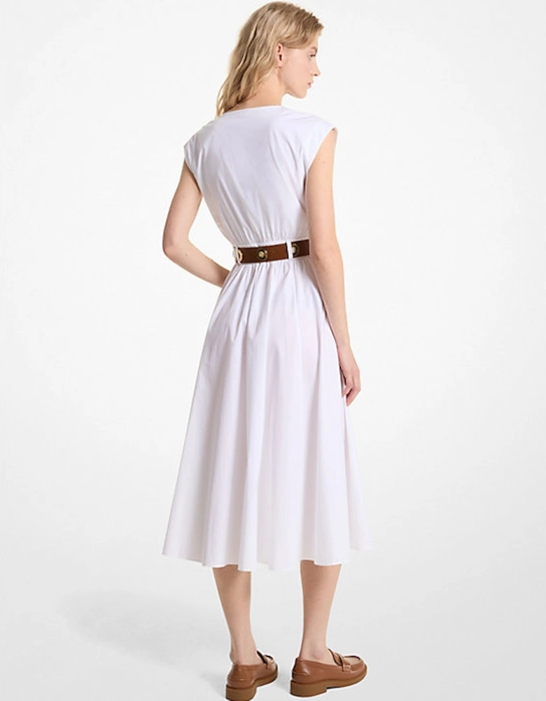 Stretch Organic Cotton Poplin Midi Dress