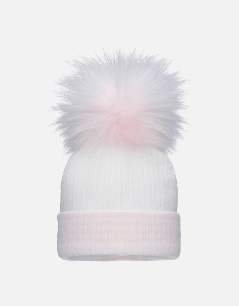 Pink Stripe Pom Hat