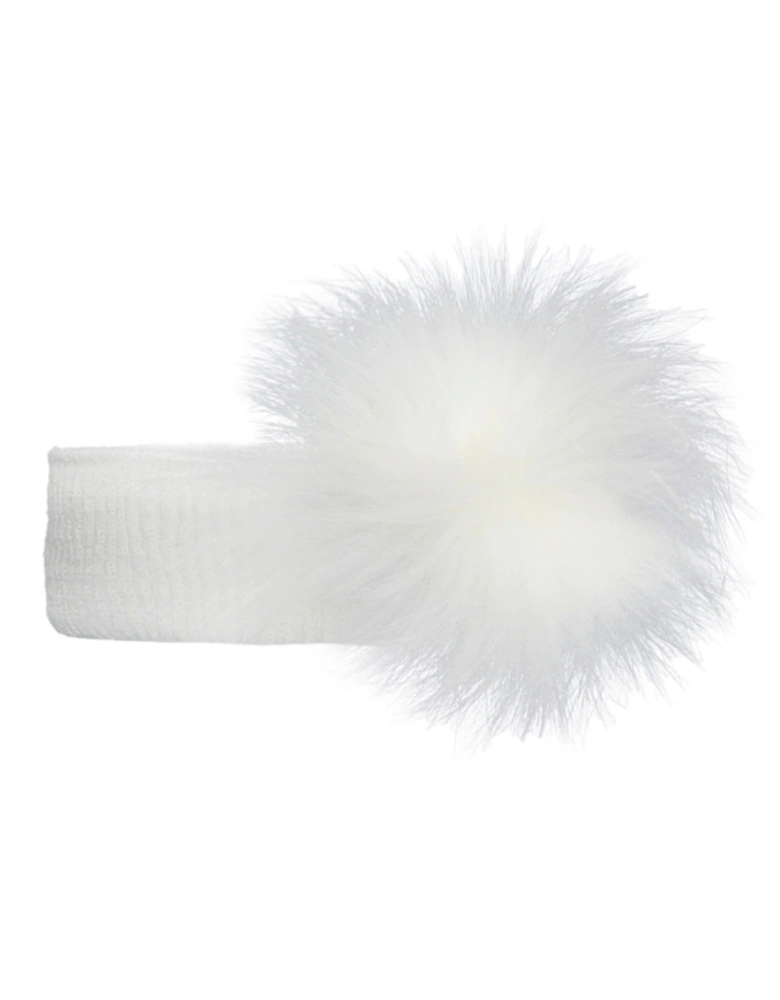 White Pom Headband