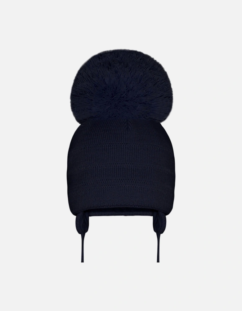 Navy Mega Pom Hat