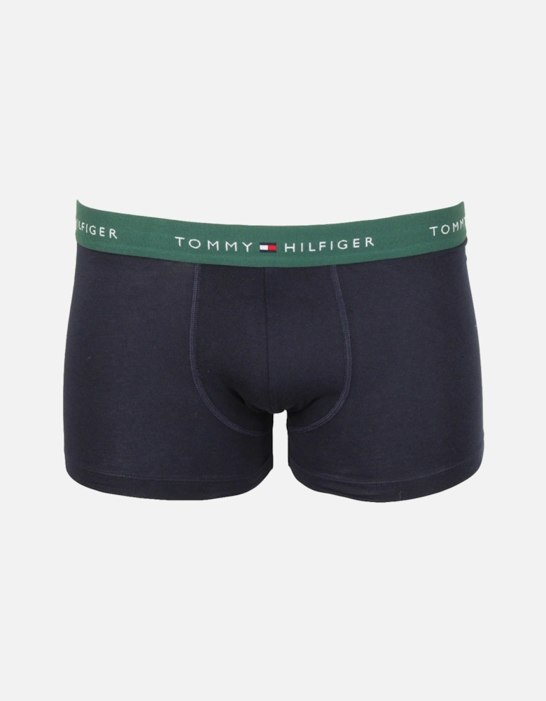 3-Pack Signature Cotton Boxer Trunks, Navy/Blue/Green/Red