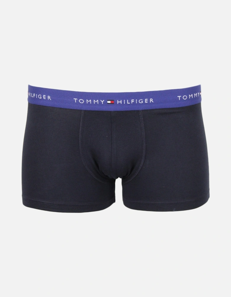 3-Pack Signature Cotton Boxer Trunks, Navy/Blue/Green/Red