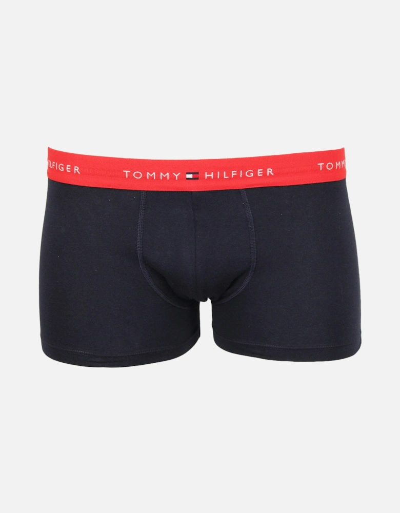 3-Pack Signature Cotton Boxer Trunks, Navy/Blue/Green/Red