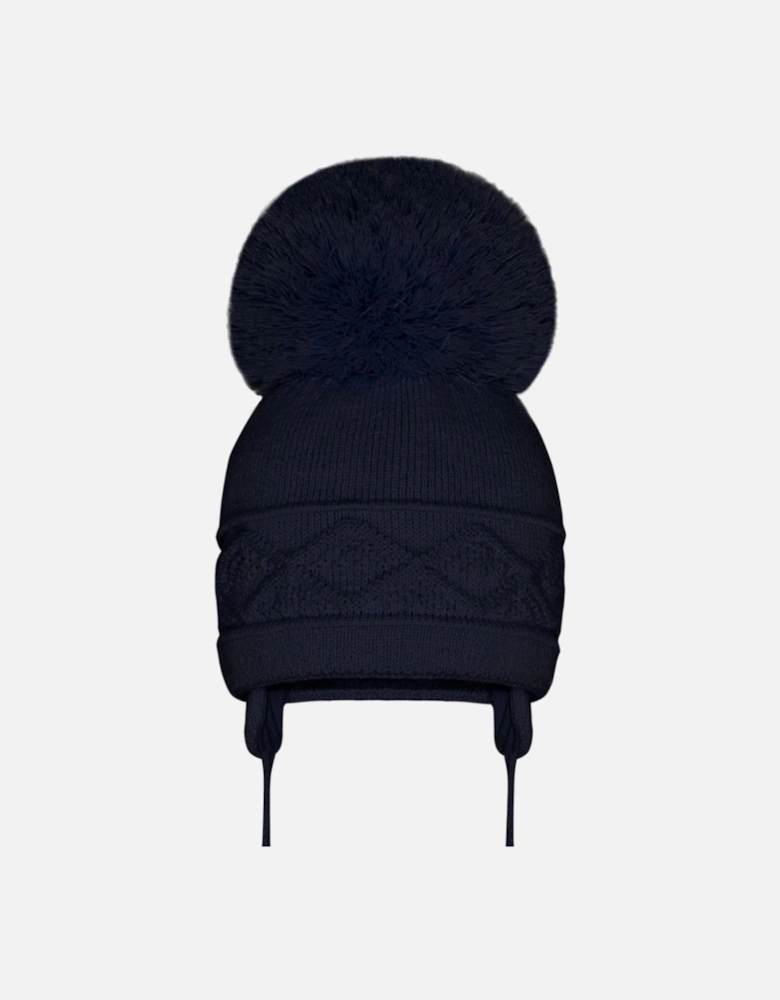 Navy Mega Pom Hat