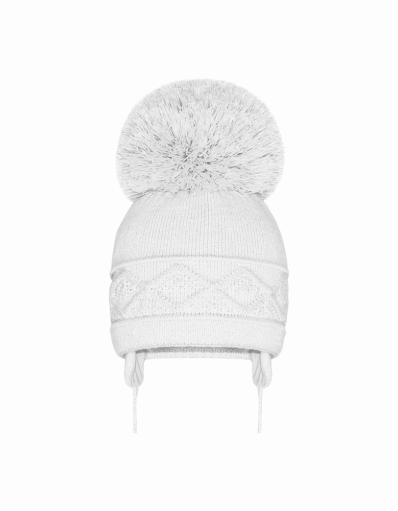 White Mega Pom Hat