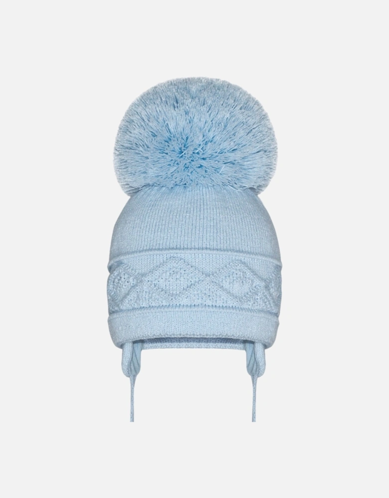 Blue Mega Pom Hat