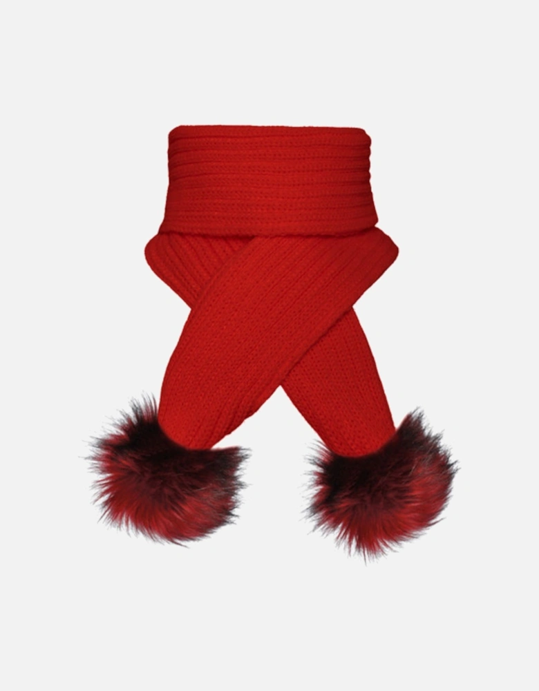 Red Pom Scarf