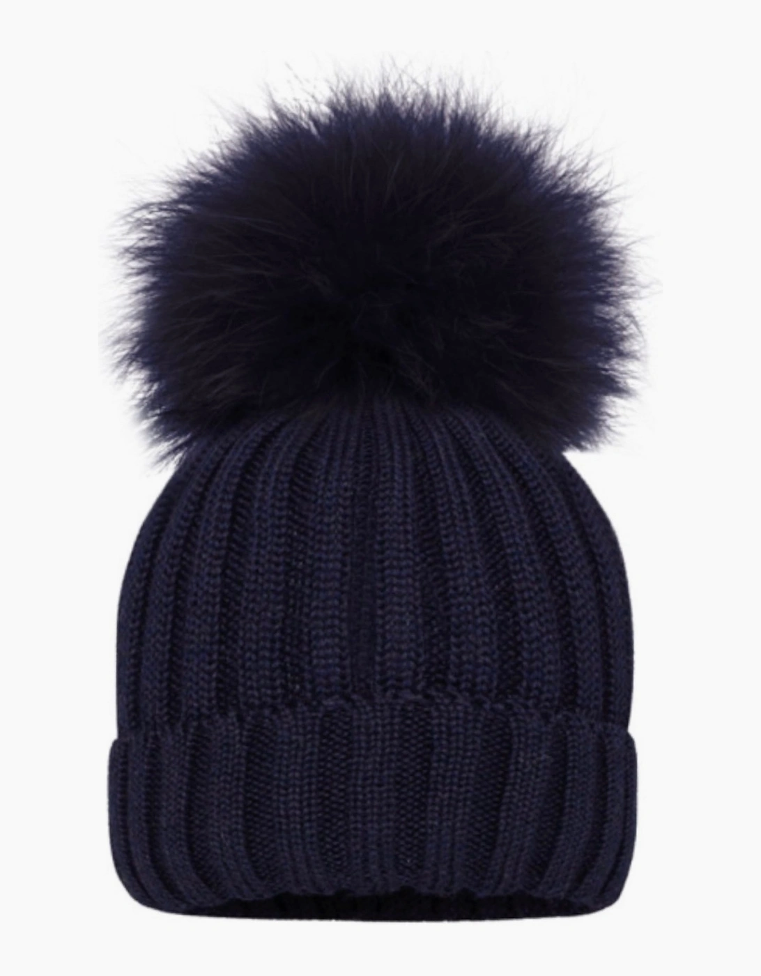 Boys Navy Pom Hat - Size: 12-18 months