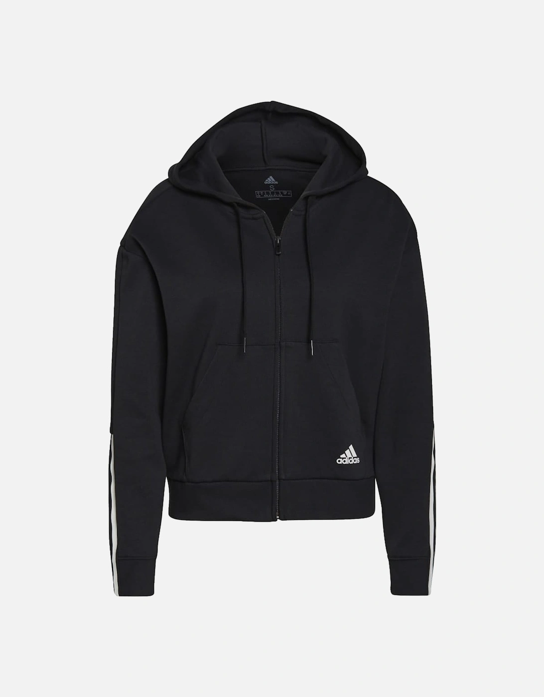 Essentials Loose Cut 3 Stripes Hoodie - Womens Essentials Loose-Cut 3-Stripes Zip Hoody