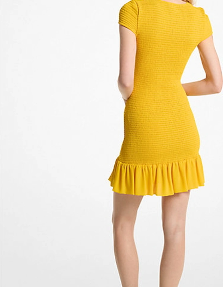 Smocked Georgette Mini Dress