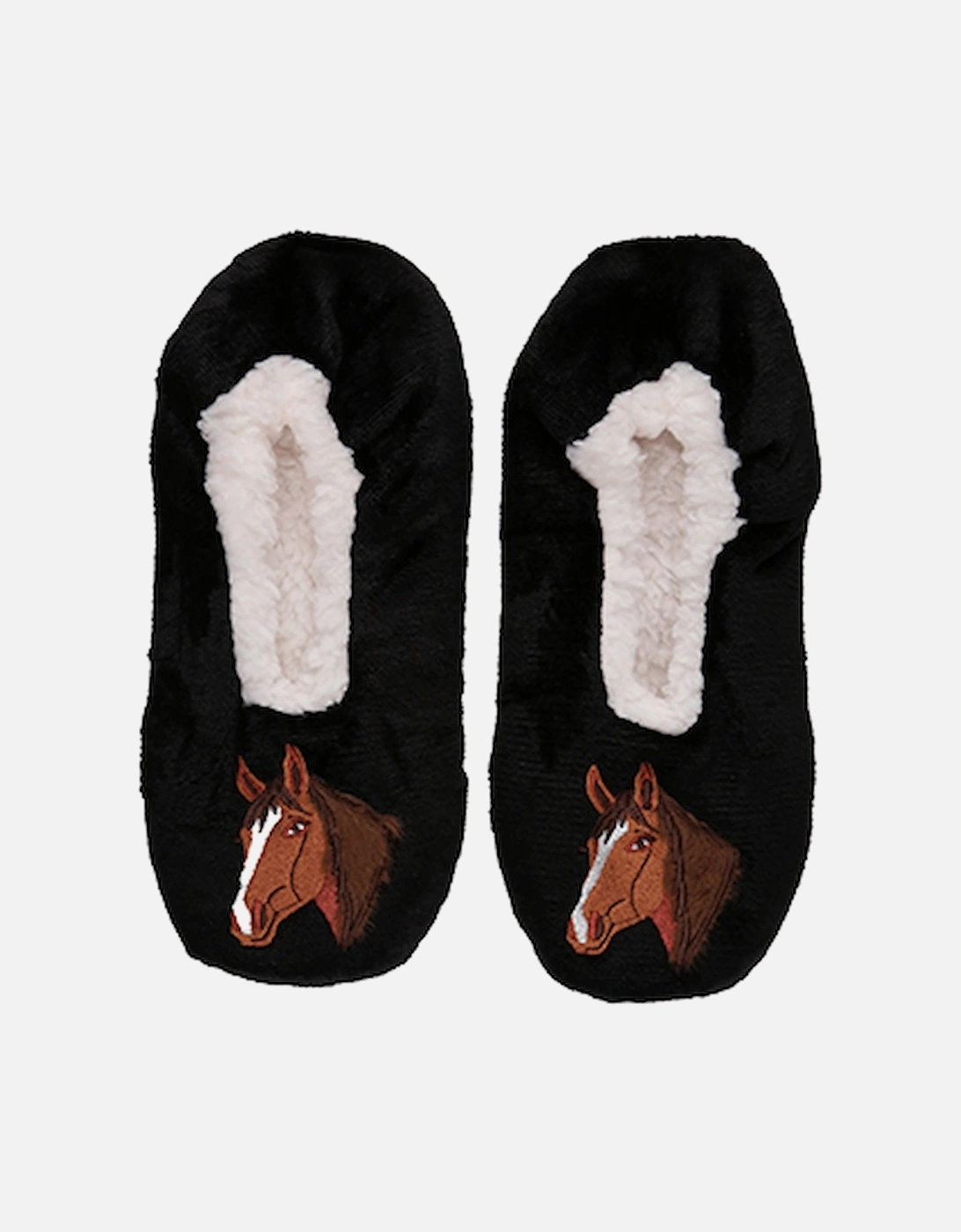 Socks 1 Pair Slipper Horse On Black Base, 3 of 2