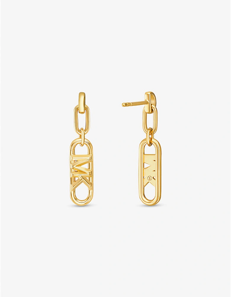 Precious Metal-Plated Sterling Silver Empire Logo Earrings