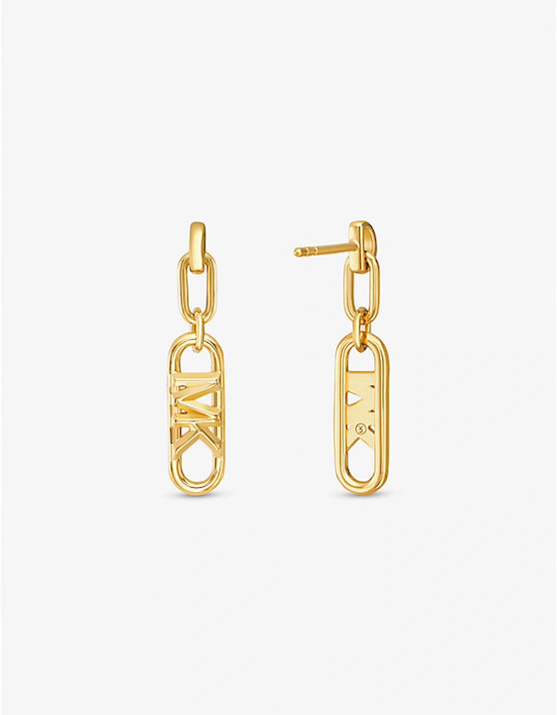Precious Metal-Plated Sterling Silver Empire Logo Earrings