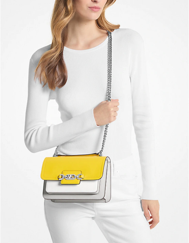 Heather Large Color-Block Leather Shoulder Bag