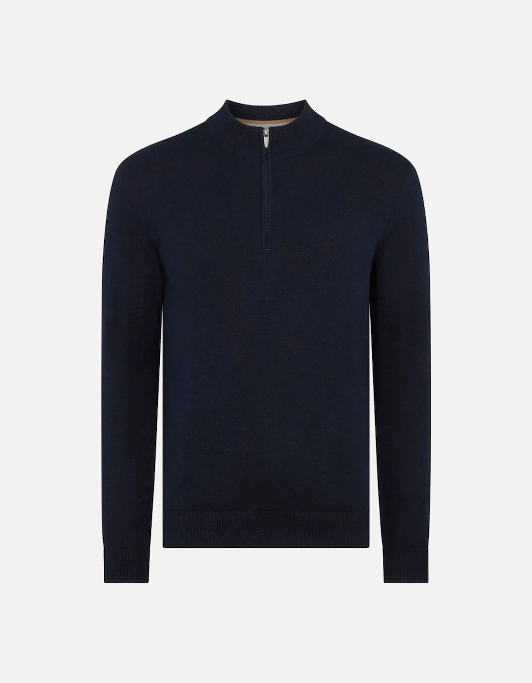 Crew Neck Sweater 1/4 Zip Navy