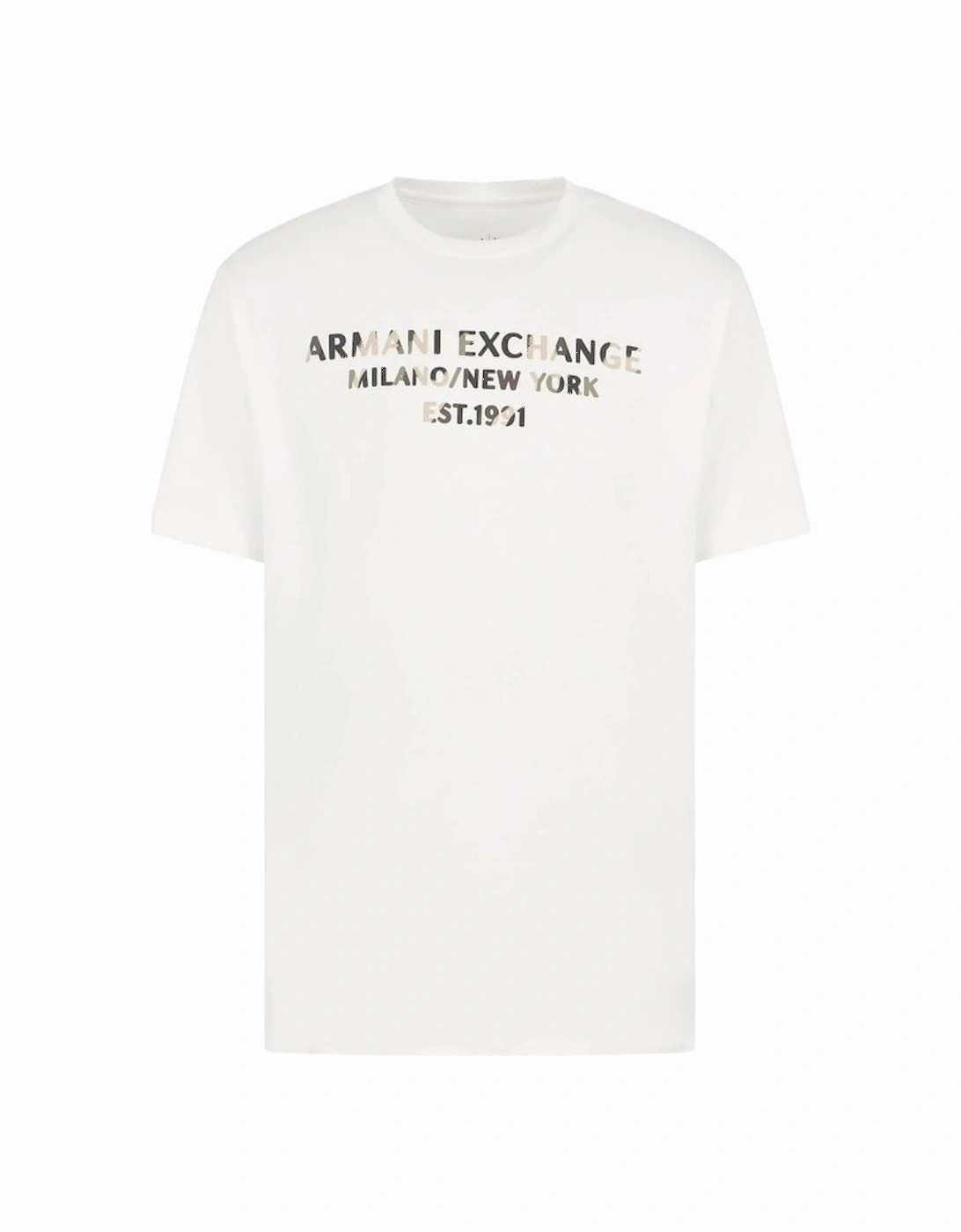 Regular fit T-shirt with camouflage logo in ASV cotton Off White, 5 of 4