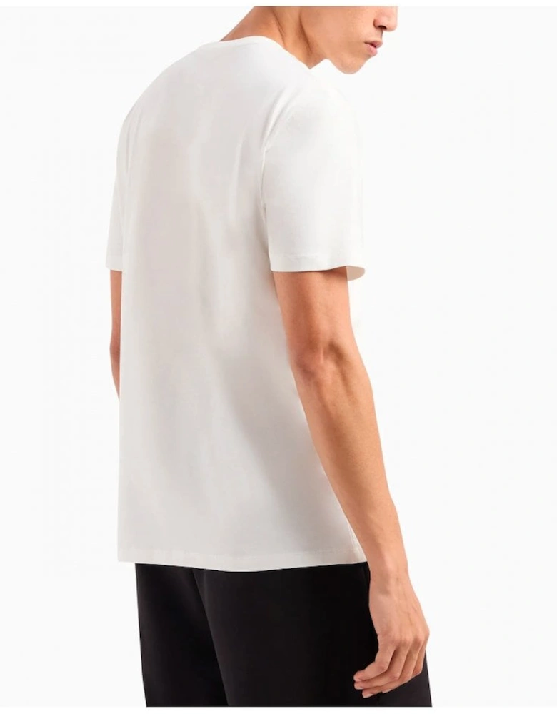 Regular fit T-shirt with camouflage logo in ASV cotton Off White