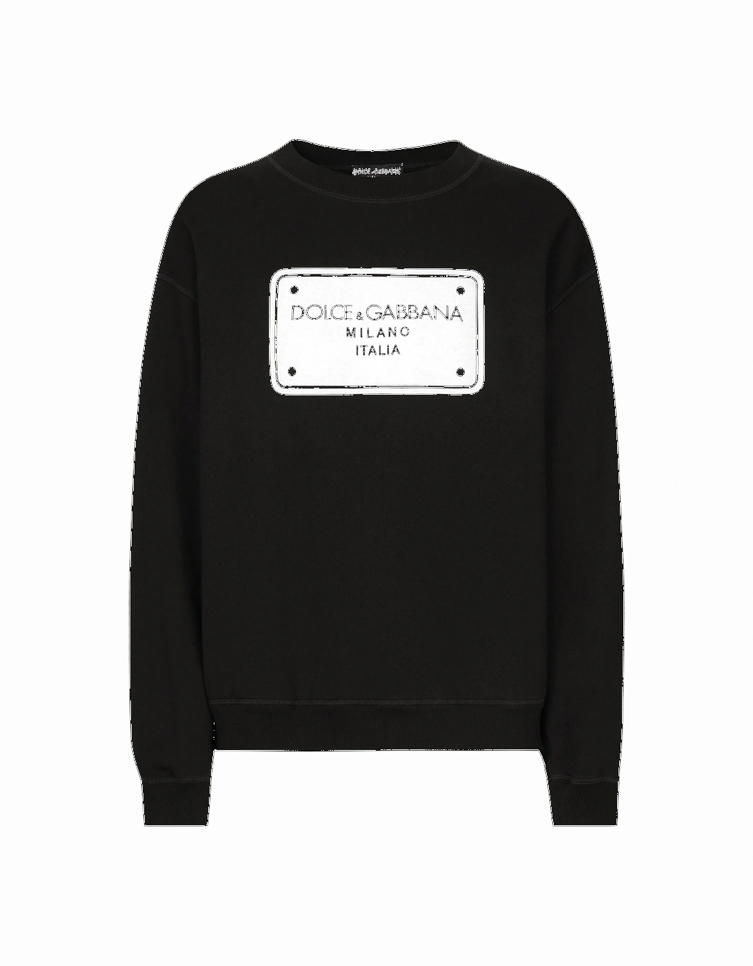 Printed Plaque Over Fit Sweatshirt Black, 6 of 5