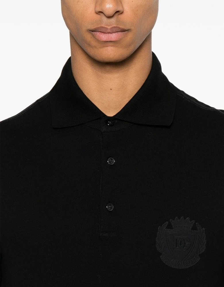 Crest Polo Shirt Black