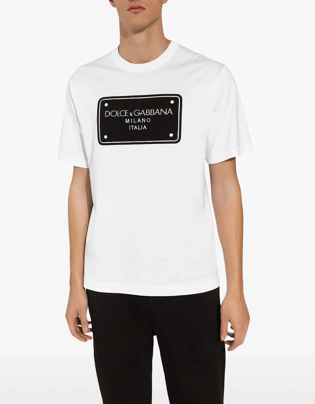 Printed Plaque Over Fit T-Shirt White