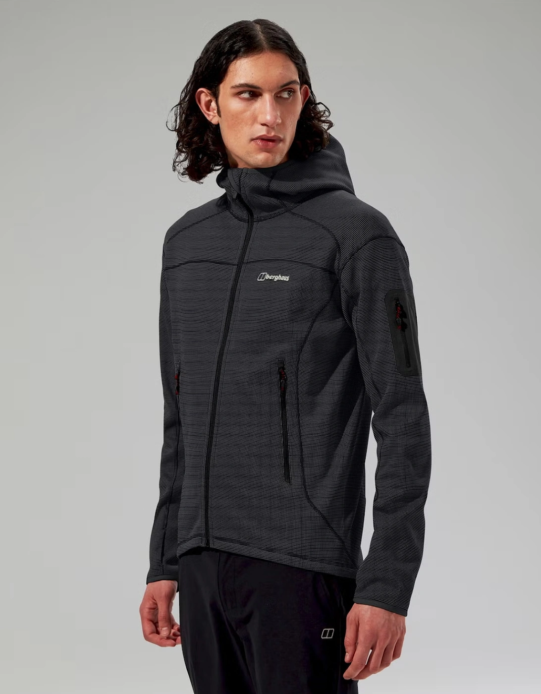 Men's Pravitale Mountain 2.0 Hooded Fleece Jacket Dark Grey/Black