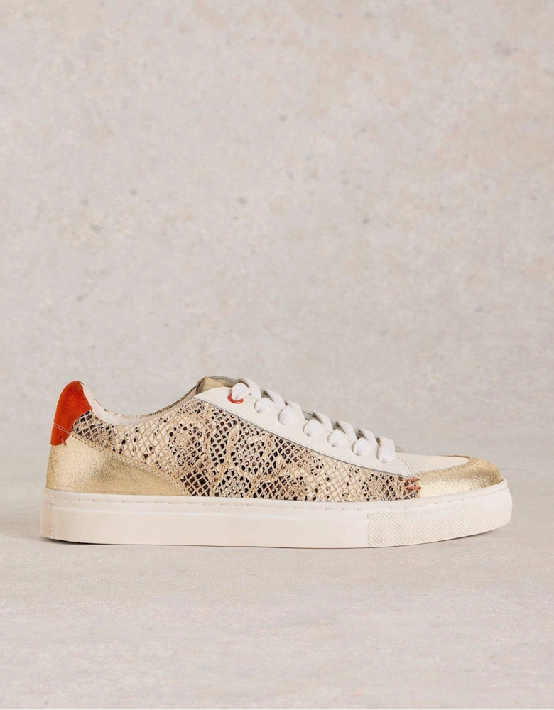 Tori Leather Trainer - Beige