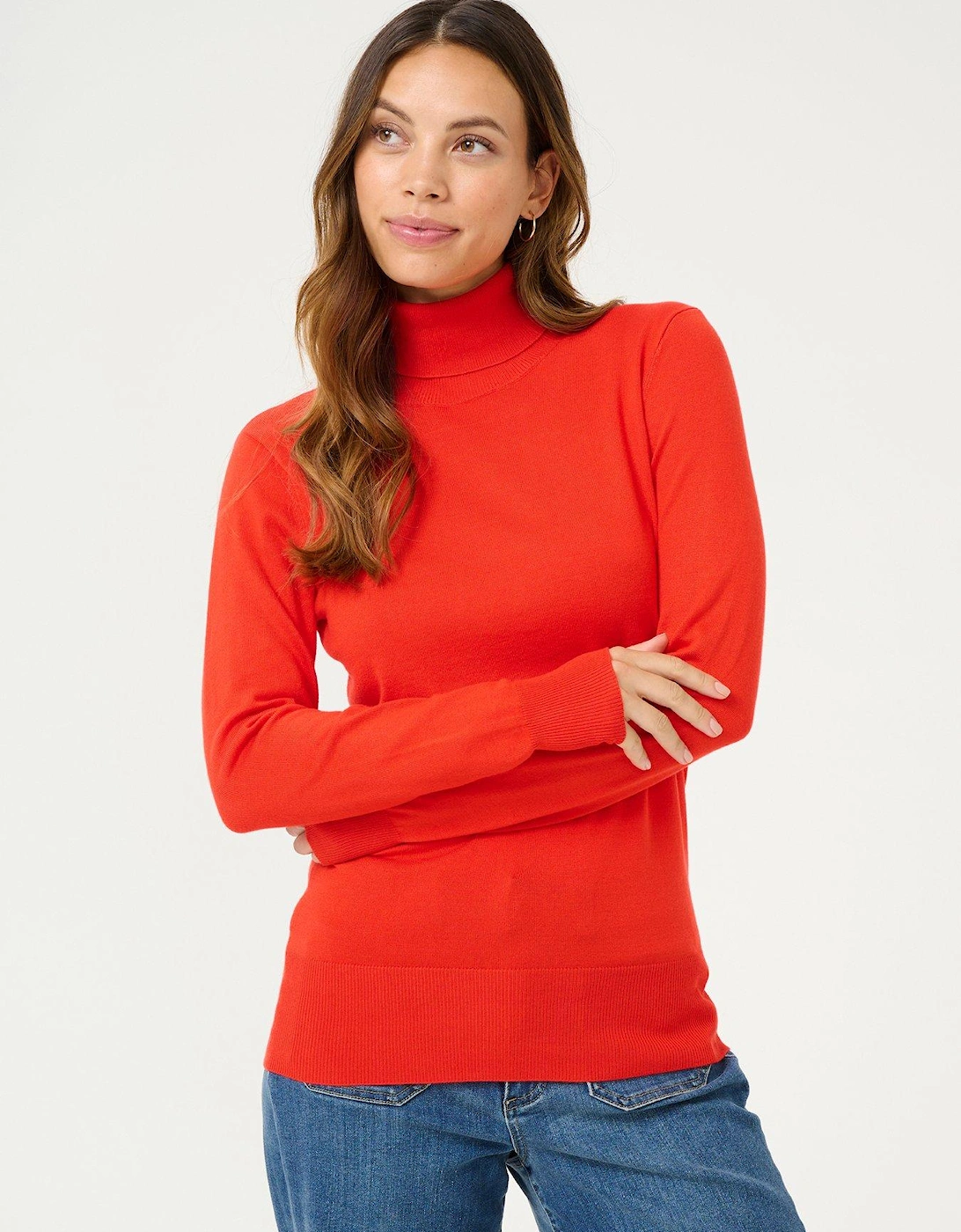 Kaastrid Long Sleeve Roll Neck Pullover - Red, 2 of 1