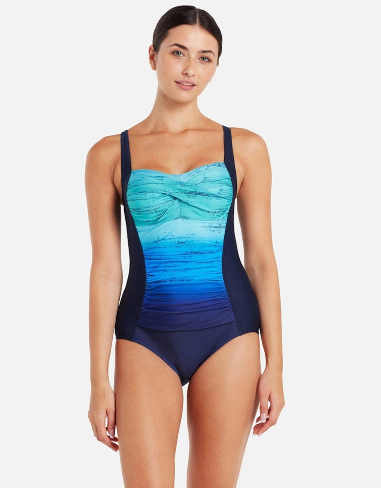 Ecolast Honor Ruched Front Swimsuit - Navy/blue