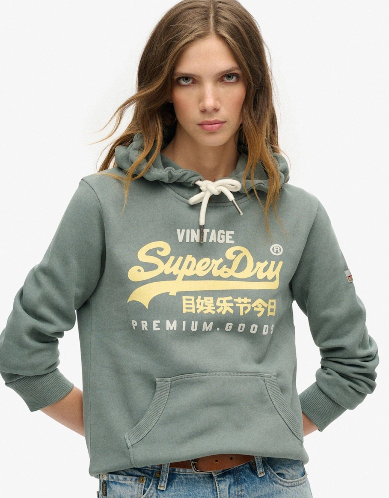 Puff Print Vl Graphic Hoodie - Green