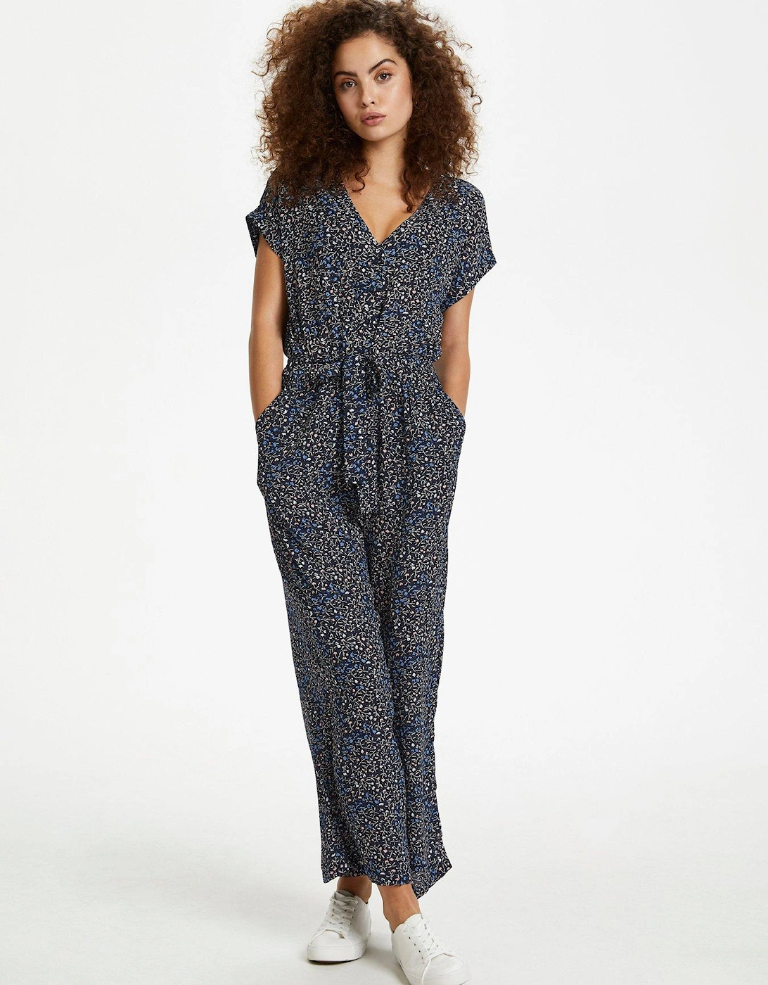 Ilona Tie Waist Jumpsuit - Blue, 2 of 1