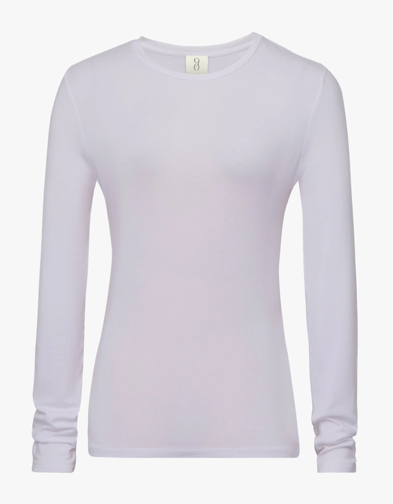 Billie Classic Cotton Long Sleeve T-Shirt in White