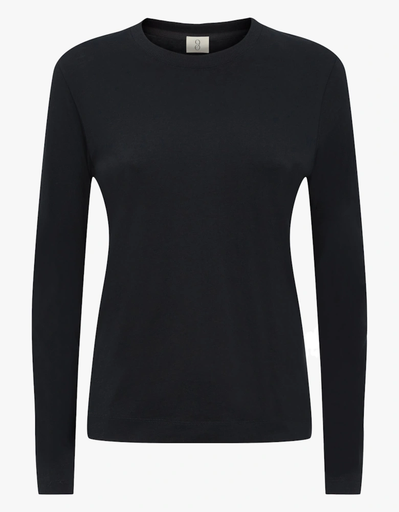 Billie Classic Cotton Long Sleeve T-Shirt in Black