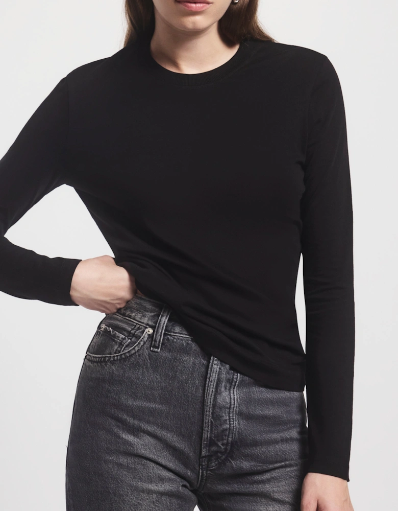 Billie Classic Cotton Long Sleeve T-Shirt in Black