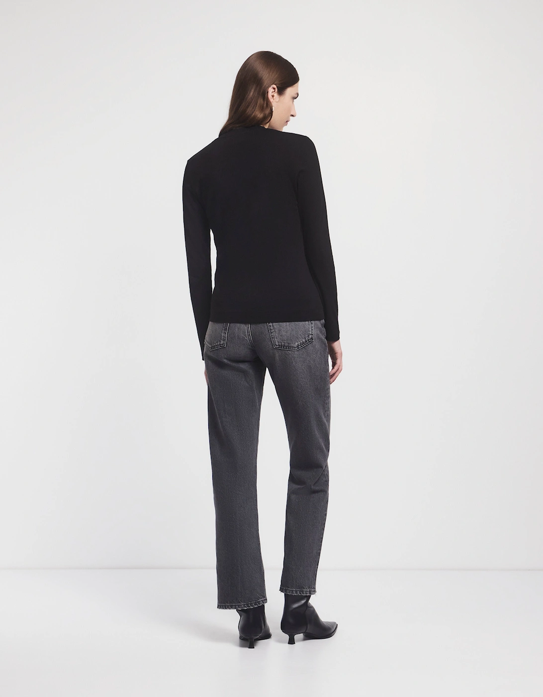 Billie Classic Cotton Long Sleeve T-Shirt in Black