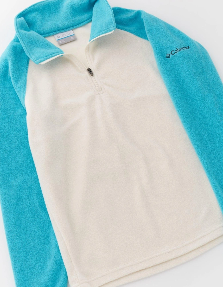 Youth Girls Glacial Fleece Half Zip - White