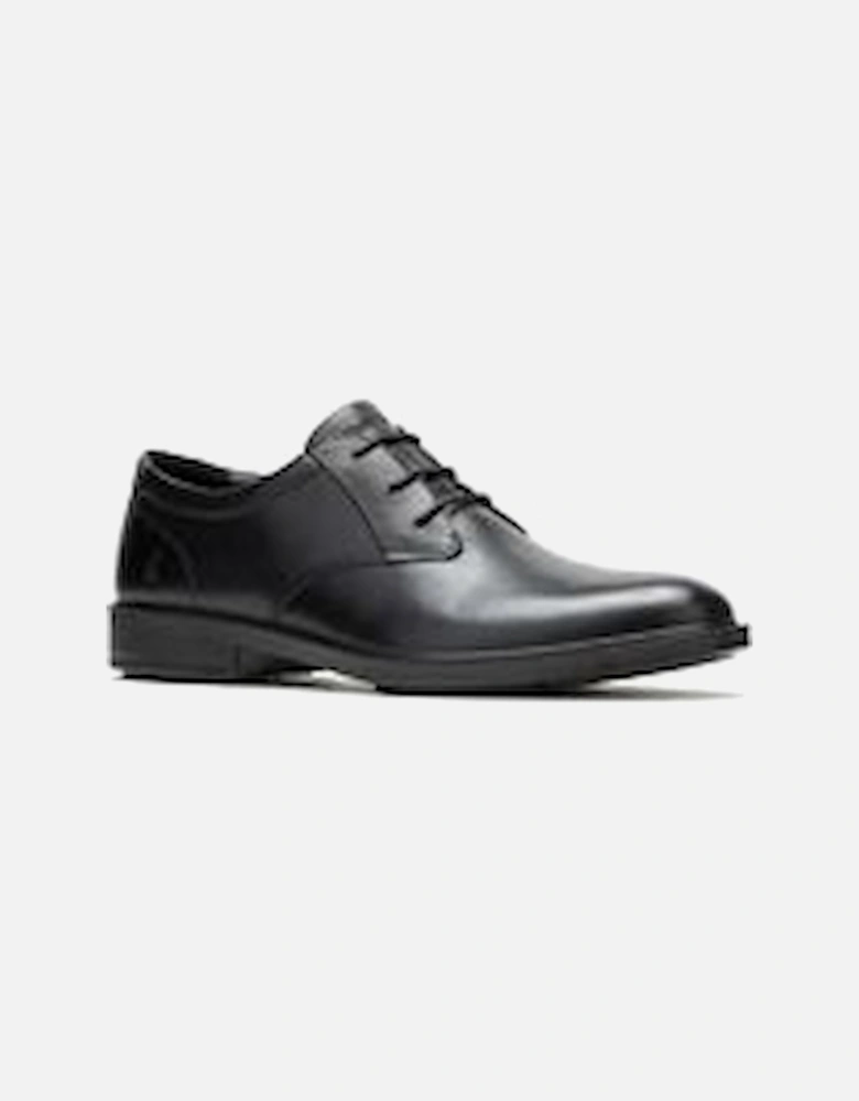 Banker Lace Up in Black Leather