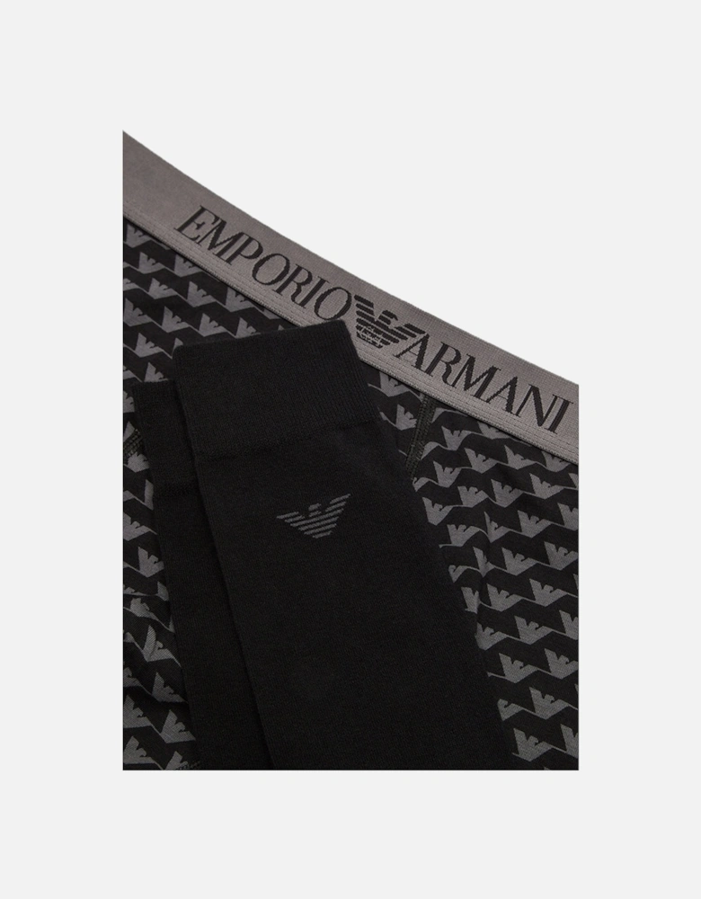 Eagles Logo Boxer Trunk & Socks Gift Set, Black