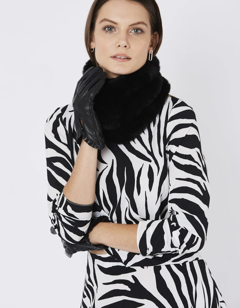 Black Faux Fur Scarf