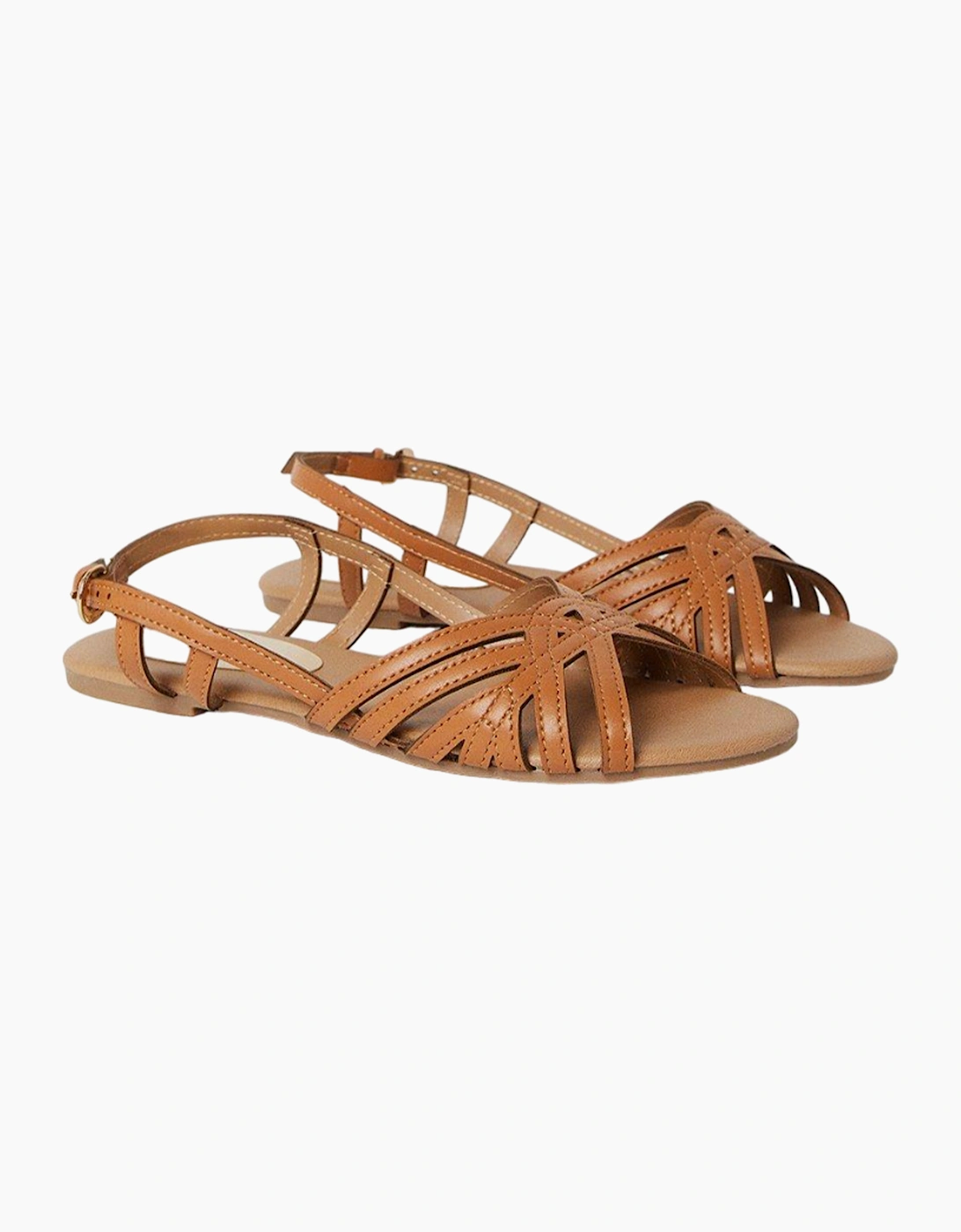 Women's Dorothy Perkins Womens/Ladies Lattice Sling Back Flat Sandals - Brown - Size: 6
