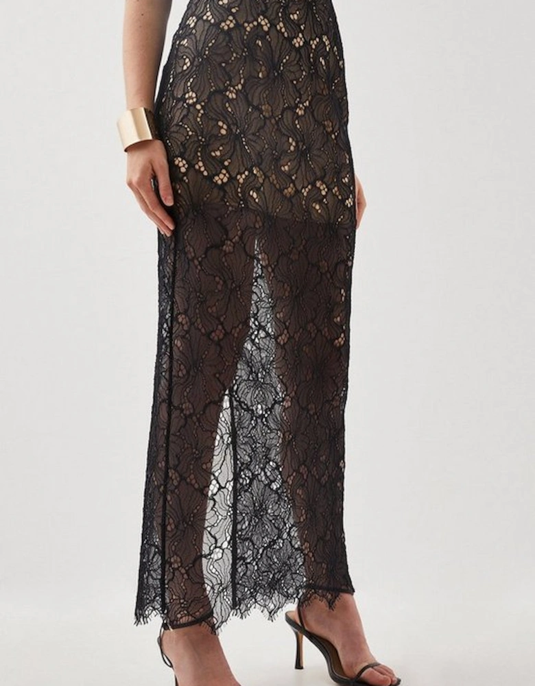 Lace Woven Midi Skirt