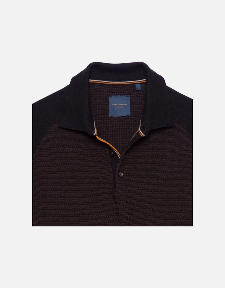 Guide Premium Long Sleeve Polo Knitted Sweater Black Brown