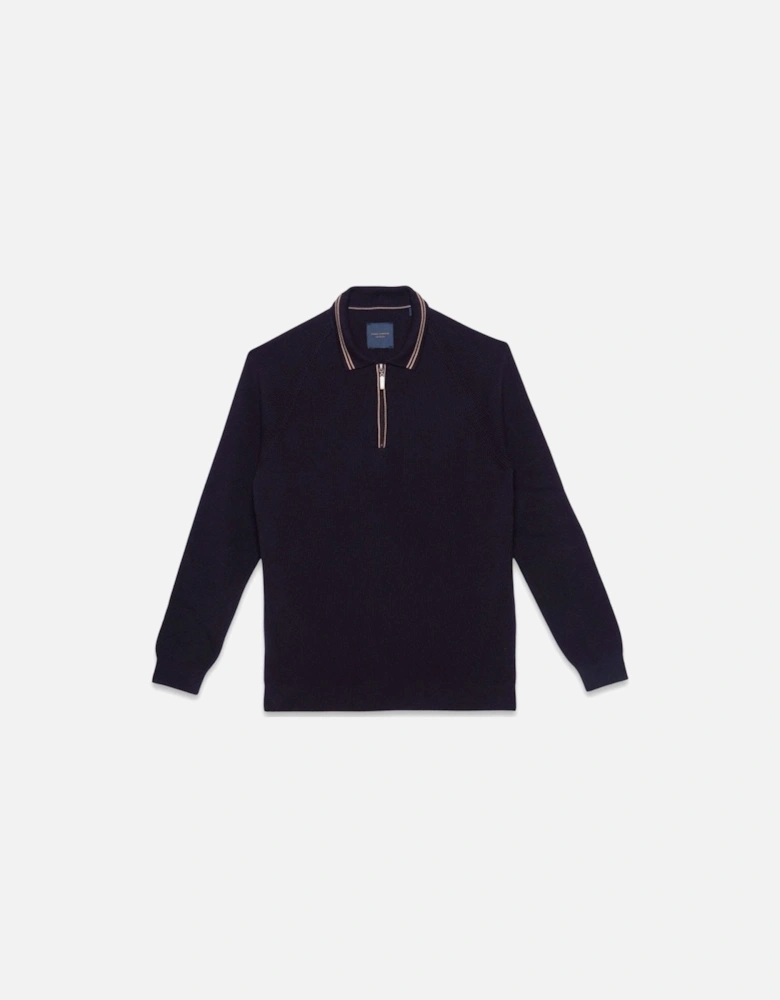 Guide Premium Long Sleeve Polo 1/4 Zip Sweater Navy