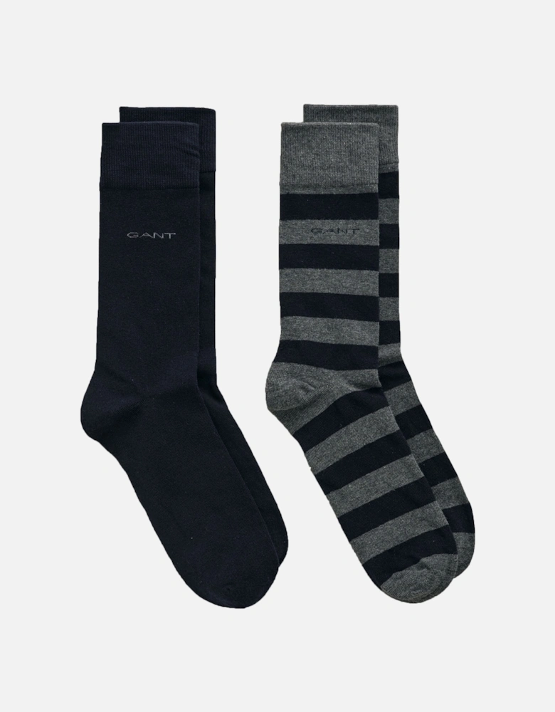 2 Pack Socks Charcoal Melange