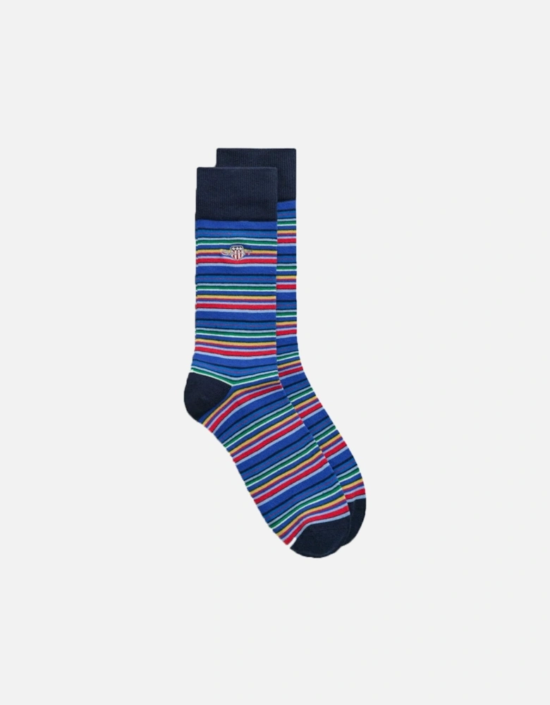 Shield Multistripe Socks Evening Blue