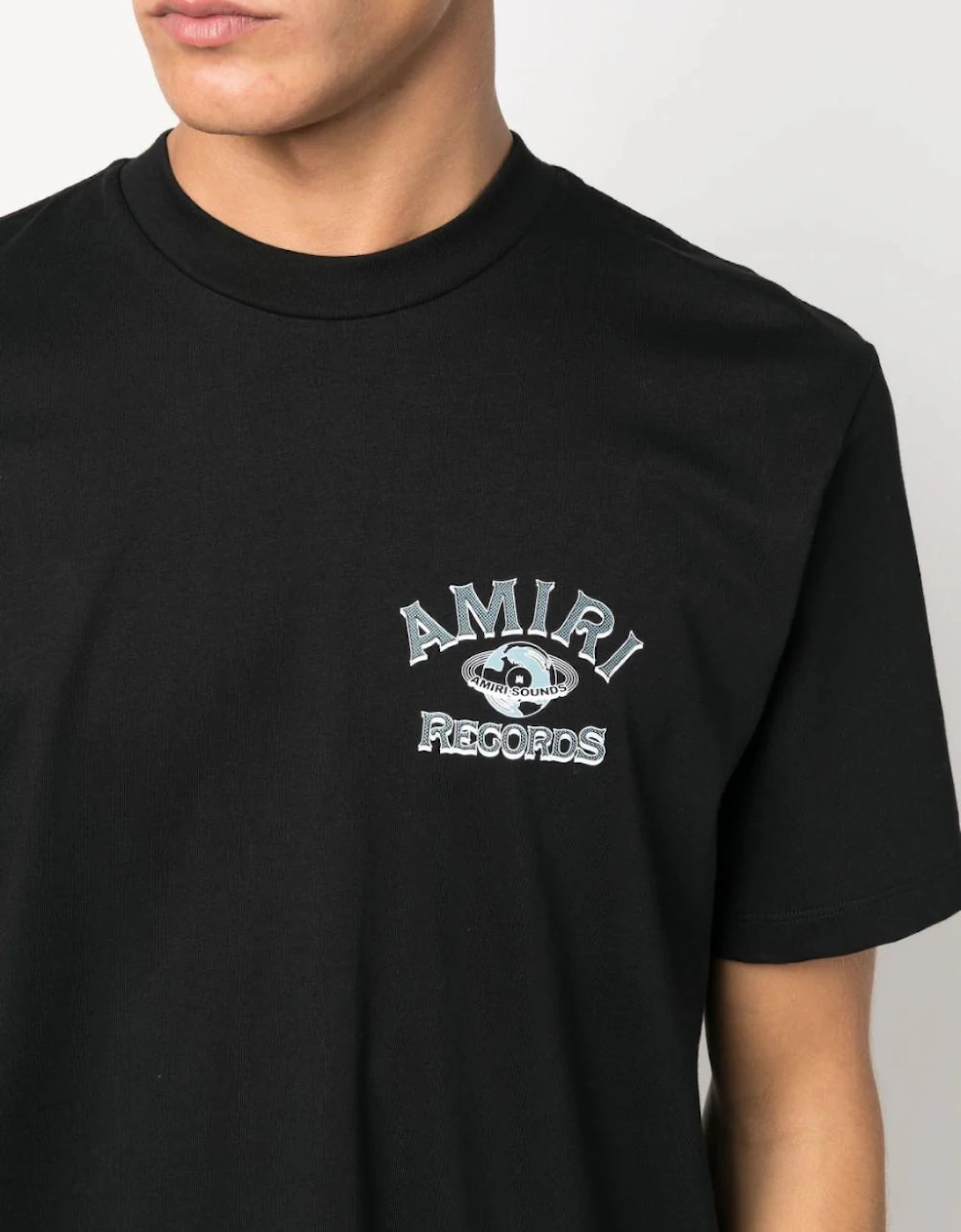 Global Records Logo Printed T-Shirt in Black