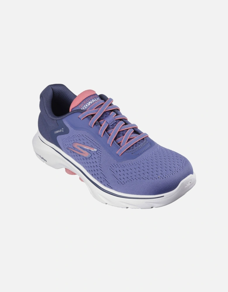 Skechers Women's GO WALK 7 - Cosmic Waves Trainers Navy/Coral