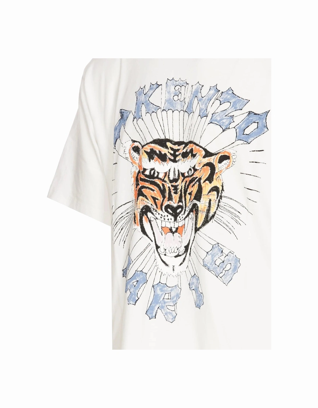 Drawn Tiger Printed Logo T-Shirt in White